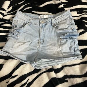 wax jeans womens faded denim shorts